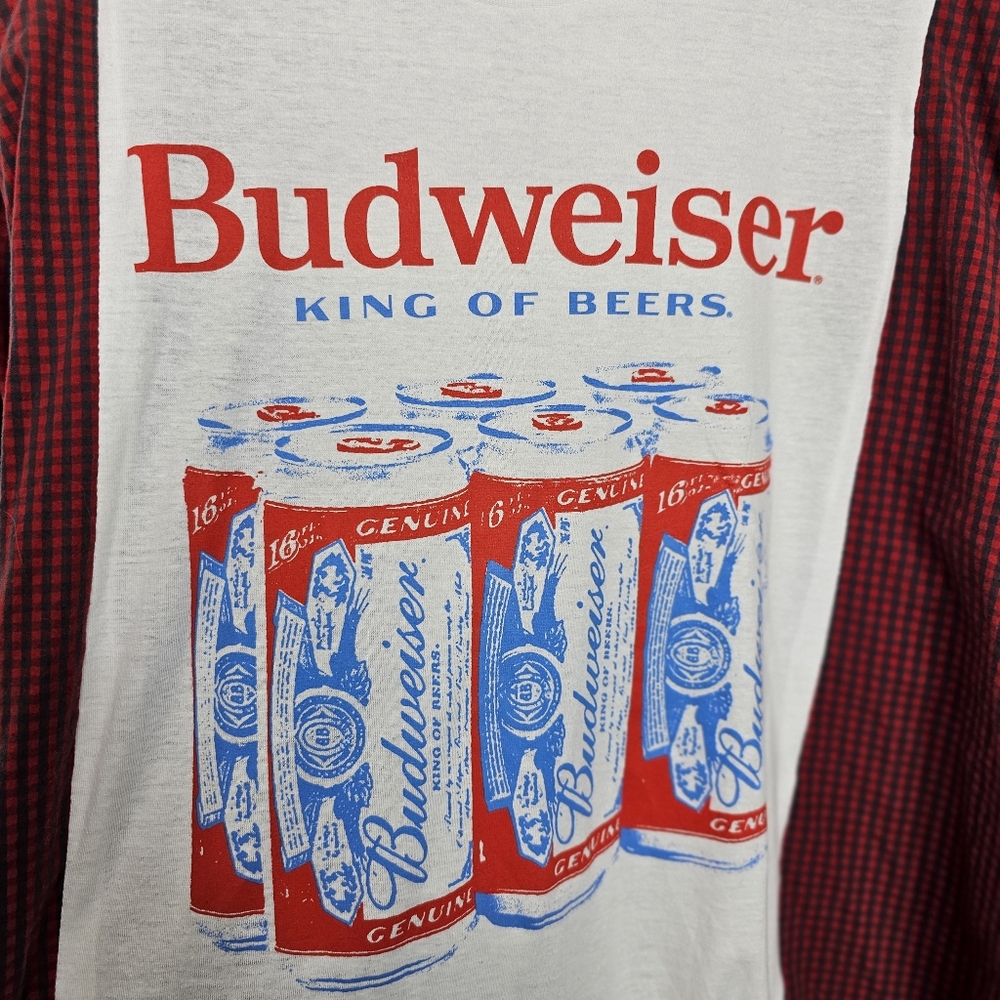 Budweiser Red Flannel Rework - Picture 5 of 6